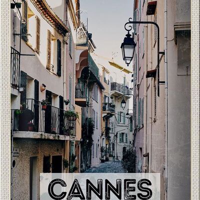 Targa in metallo da viaggio 20x30 cm Cannes Francia Architettura Strada