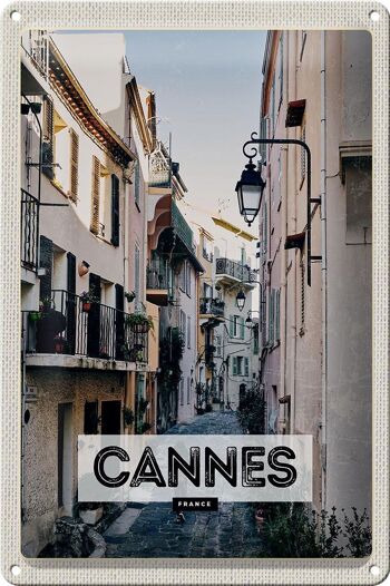 Signe en étain voyage 20x30cm Cannes France Architecture rue 1