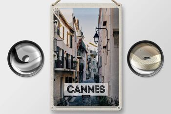 Signe en étain voyage 20x30cm Cannes France Architecture rue 2