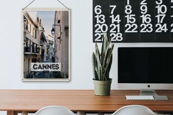 Signe en étain voyage 20x30cm Cannes France Architecture rue 3