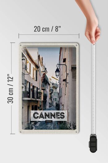 Signe en étain voyage 20x30cm Cannes France Architecture rue 4