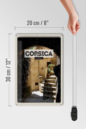 Plaque en tôle voyage 20x30cm Corse France architecture lieu de vacances 4