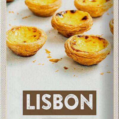 Cartel de chapa viaje 20x30cm queso Lisboa Portugal