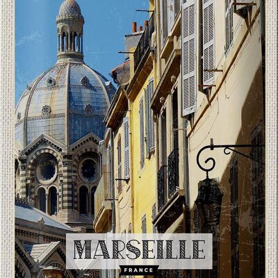 Blechschild Reise 20x30cm Marseille France Retro Altstadt