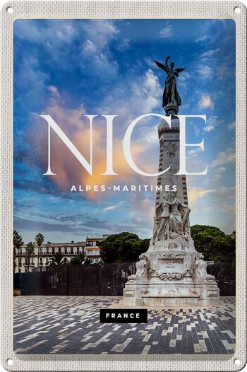 Plaque en tôle voyage 20x30cm Destination de voyage Nice Alpes-Maritime 1
