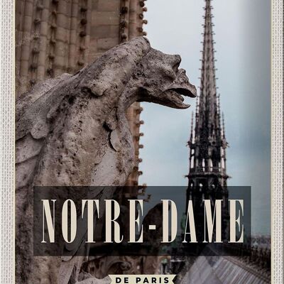 Targa in metallo da viaggio 20x30 cm Destinazione di viaggio Notre-Dame de Paris