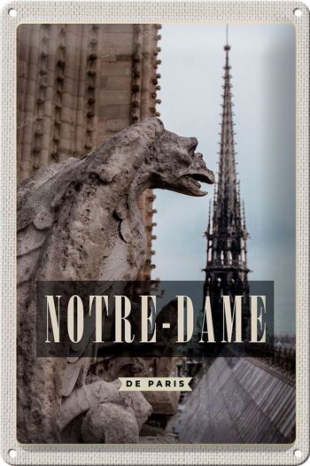 Plaque en tôle voyage 20x30cm Destination de voyage Notre-Dame de Paris 1