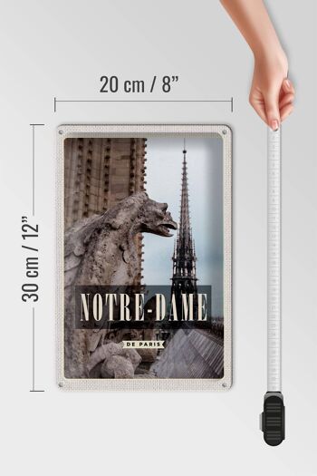 Plaque en tôle voyage 20x30cm Destination de voyage Notre-Dame de Paris 4