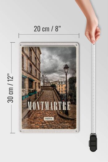 Plaque en tôle voyage 20x30cm destination de voyage vieille ville de Montmartre 4