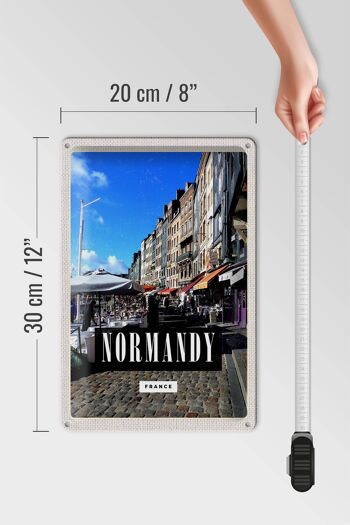Plaque en tôle voyage 20x30cm Normandie France destination de voyage ville 4