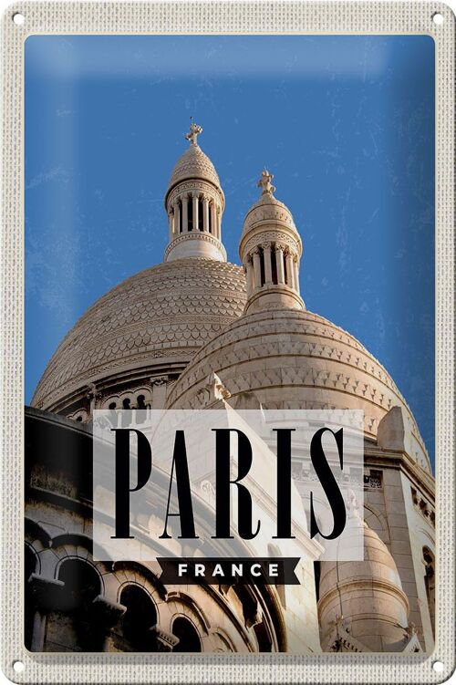 Blechschild Reise 20x30cm Paris France Architektur