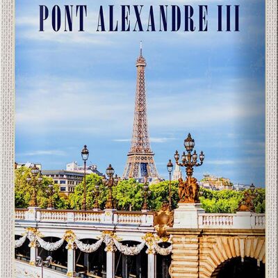 Cartel de chapa viaje 20x30cm Pont Alexandre III Turismo
