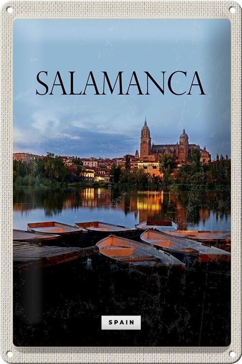 Blechschild Reise 20x30cm Salamanca Spain Retro