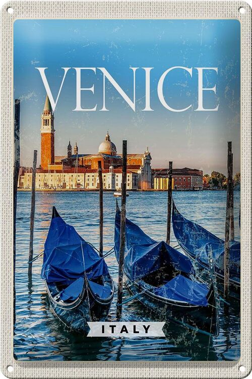 Blechschild Reise 20x30cm Venice Italy Italien Retro