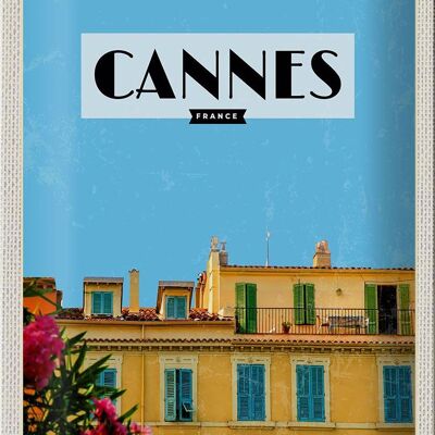Targa in metallo da viaggio 20x30 cm Cannes Francia Francia Turismo
