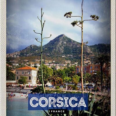 Targa in metallo da viaggio 20x30 cm Corsica Francia Francia Panorama