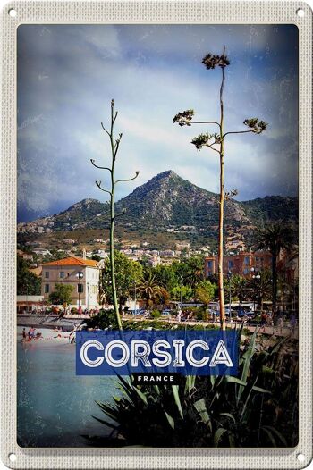 Plaque en tôle Voyage 20x30cm Corse France France Panorama 1