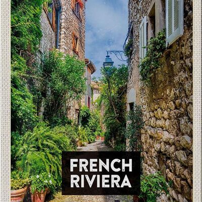 Cartel de chapa viaje 20x30cm Riviera Francesa Casco antiguo