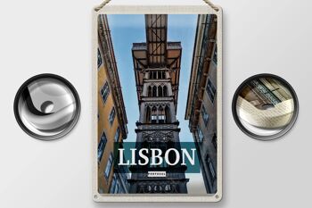 Panneau en étain voyage 20x30cm, Lisbonne, Portugal, tourisme rétro 2