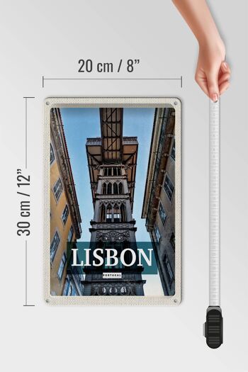 Panneau en étain voyage 20x30cm, Lisbonne, Portugal, tourisme rétro 4