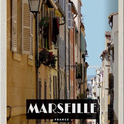 Targa in metallo da viaggio 20x30 cm Marsiglia Francia centro storico