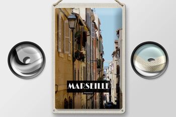 Plaque en tôle voyage 20x30cm Marseille France vieille ville 2