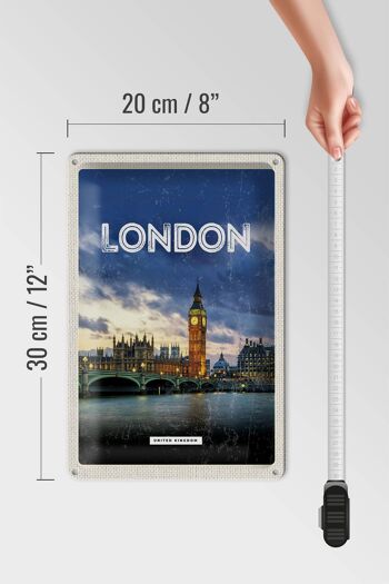 Plaque en tôle Voyage 20x30cm Londres Royaume-Uni 4