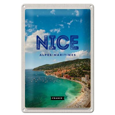 Blechschild Reise 20x30cm Nice Alpes-Maritimes Panorama Bild