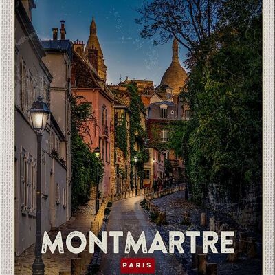 Plaque en tôle voyage 20x30cm Montmartre Paris rétro