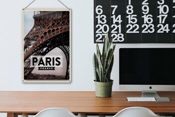 Panneau de voyage en étain, 20x30cm, Paris, France, Destination de voyage, tour Eiffel 3