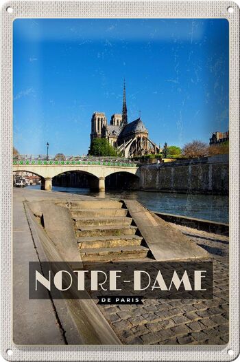 Plaque en tôle Voyage 20x30cm Notre-Dame Paris Tourisme 1