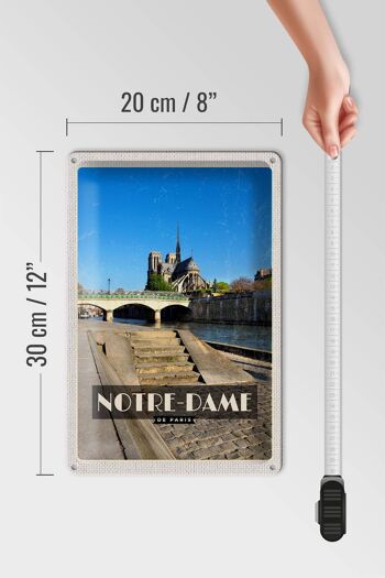 Plaque en tôle Voyage 20x30cm Notre-Dame Paris Tourisme 4