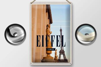 Plaque en tôle voyage 20x30cm sculptures Tour Eiffel 2