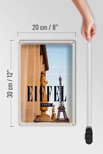 Plaque en tôle voyage 20x30cm sculptures Tour Eiffel 4