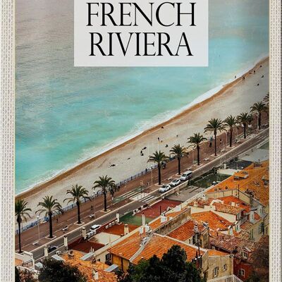 Cartel de chapa viaje 20x30cm Riviera Francesa Costa mediterránea