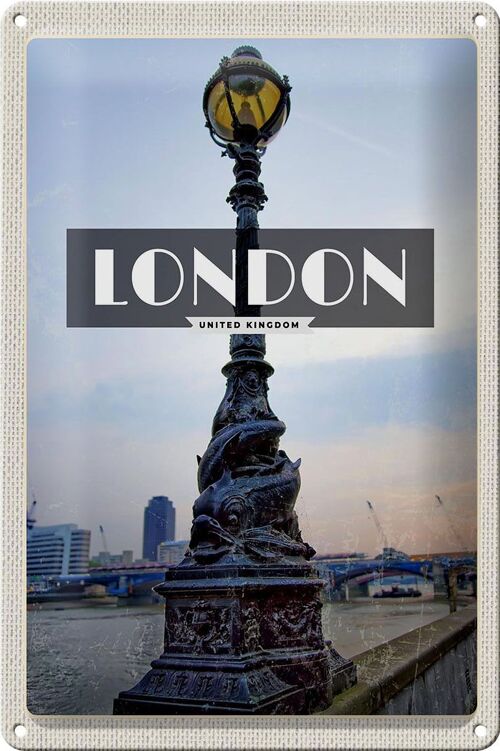 Blechschild Reise 20x30cm London United Kingdom Retro Poster