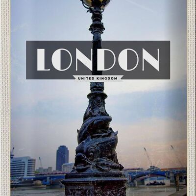 Targa in metallo da viaggio 20x30 cm Poster retrò Londra Regno Unito