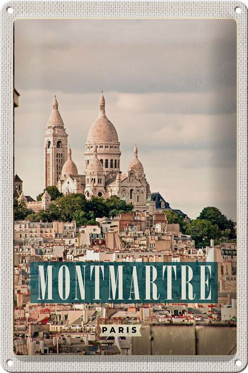 Blechschild Reise 20x30cm Montamartre Paris Panorama Poster