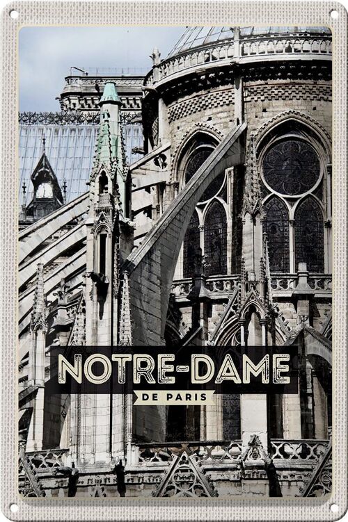 Blechschild Reise 20x30cm Notre-Dame de Paris Architektur