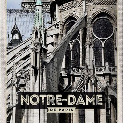Blechschild Reise 20x30cm Notre-Dame de Paris Architektur