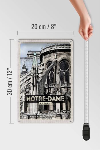 Plaque tôle voyage 20x30cm Architecture Notre-Dame de Paris 4
