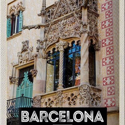 Targa in metallo da viaggio 20x30 cm Barcellona Spagna Architettura Turismo