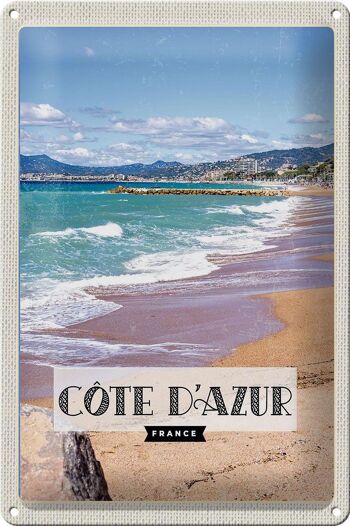 Plaque en tôle voyage 20x30cm cote d'azur France destination de voyage 1