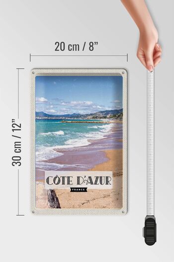 Plaque en tôle voyage 20x30cm cote d'azur France destination de voyage 4