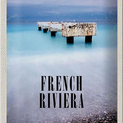 Blechschild Reise 20x30cm French Riviera Urlaub Poster Retro