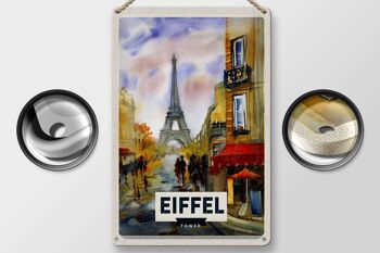 Panneau en étain voyage 20x30cm, tour Eiffel, image pittoresque, art 2