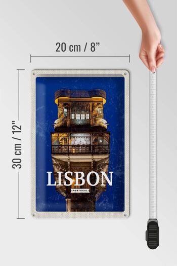 Signe en étain voyage 20x30cm, Lisbonne, Portugal, Architecture rétro 4