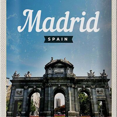 Targa in metallo da viaggio 20x30 cm Madrid Spagna Poster retrò Memories