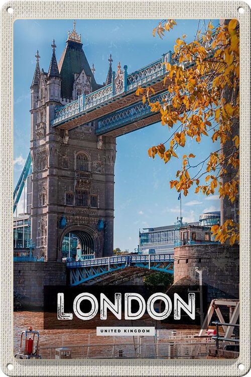 Blechschild Reise 20x30cm London UK Big Ben Reiseziel Schild