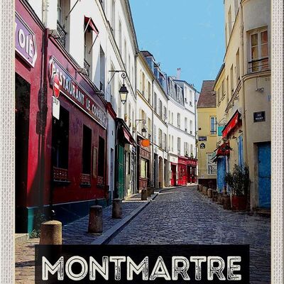 Blechschild Reise 20x30cm Montmartre Paris Altstadt Reiseziel Schild